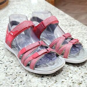 Ryka womans pink & gray sandals, size 6.5